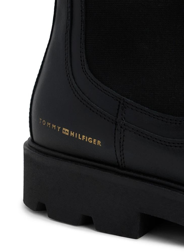 TOMMY HILFIGER Leather Mid Chelsea Boots - Image 5
