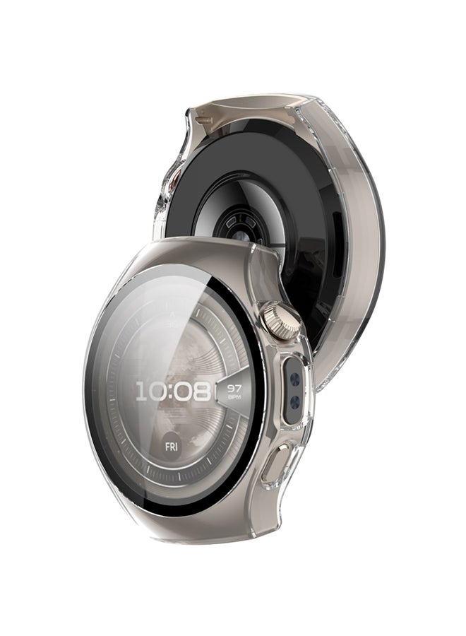 SJet Huawei Watch 5 46mm Case Hard PC Case with Tempered Glass Screen Protectors Full Protective Cover(46mm, Clear) - Image 3