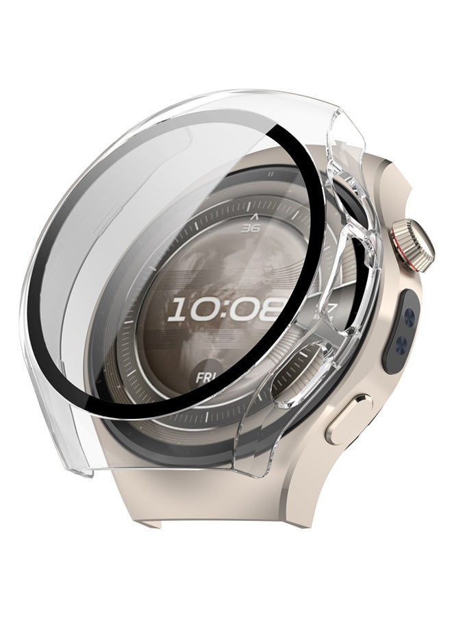 SJet Huawei Watch 5 46mm Case Hard PC Case with Tempered Glass Screen Protectors Full Protective Cover(46mm, Clear) - Image 1