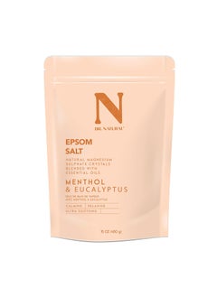 Dr Natural Epsom Salt  Bath Salts for Stress Relief  Relaxing Softening Epsom Salt Bath Soak  Magnesium Boost  Menthol and Eucalyptus  15 oz