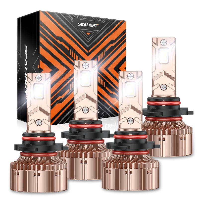 SEALIGHT X6S 9005HB3 9006HB4 Bulbs Combo 900 80000LM UltraBright 9006 9005 Powersports Headlights 60000 Hrs HB3 HB4 Lighting Bulb with Cooling Fan Easy Plug and Play Pack of 4 - Image 2