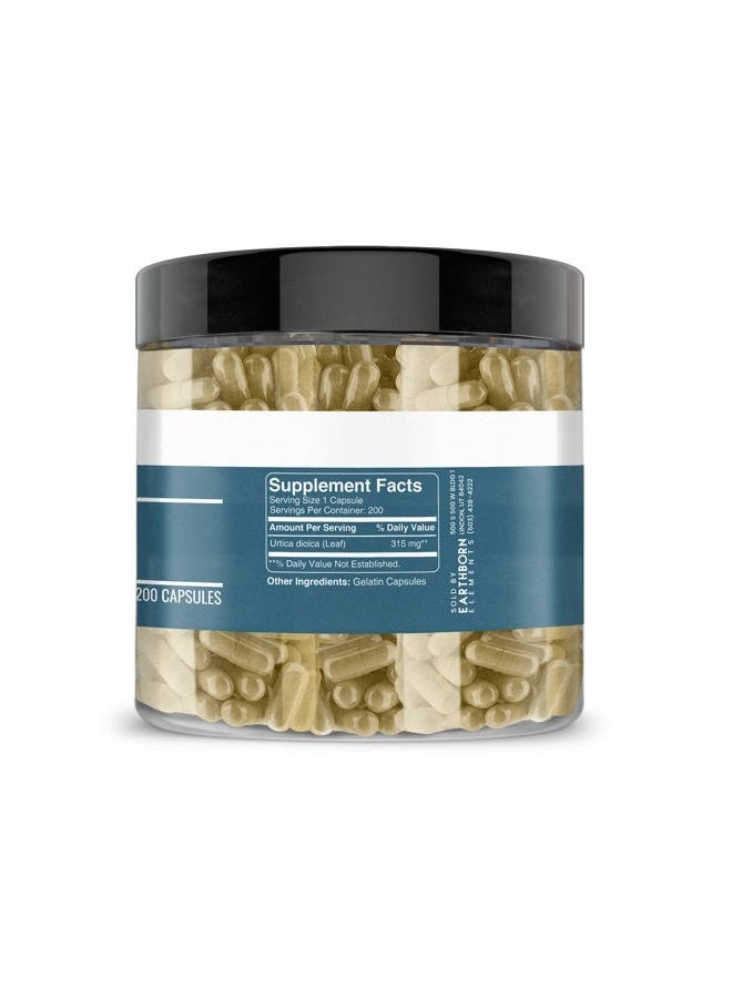 earthborn elements Stinging Nettle Leaf 200 Capsules, Pure & Undiluted, No Additives - Image 3