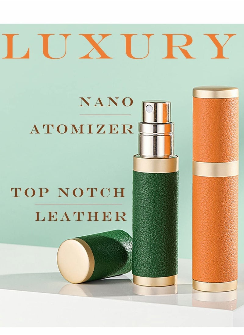 Excefore - Travel Perfume Atomizer Refillable 5ml Mini Empty Spray Bottle Purse Accessories Pocket Dispenser Refill with Luxury Leather Case(White) - Image 1