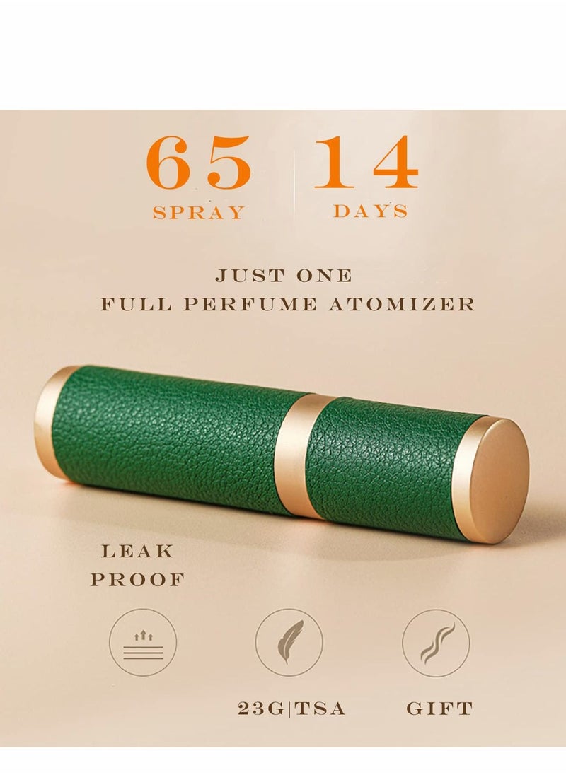 Excefore - Travel Perfume Atomizer Refillable 5ml Mini Empty Spray Bottle Purse Accessories Pocket Dispenser Refill with Luxury Leather Case(White) - Image 1