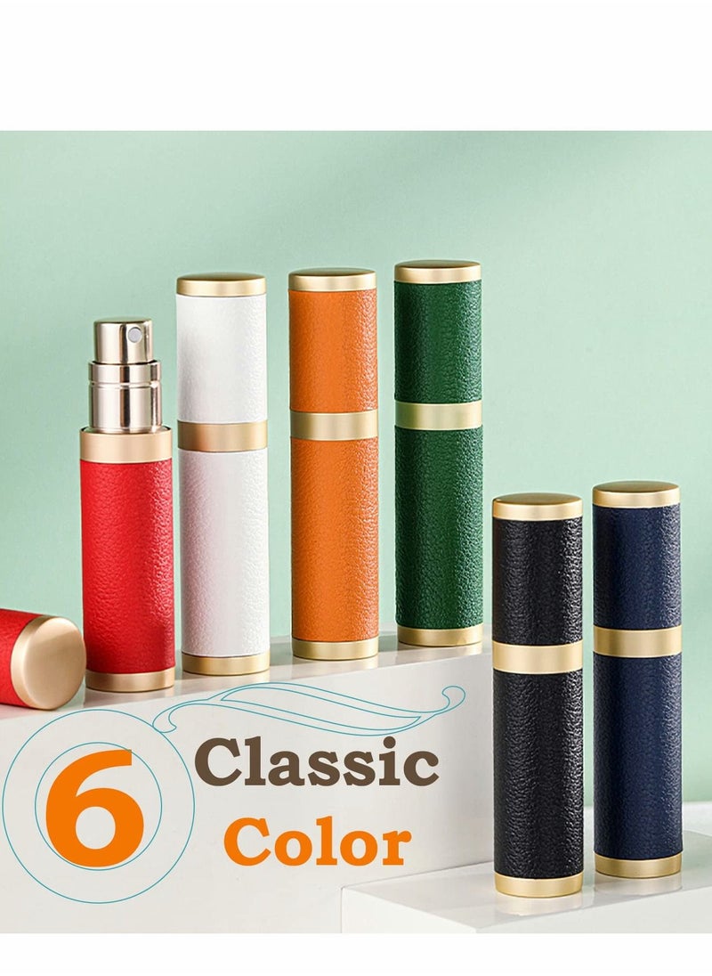 Excefore - Travel Perfume Atomizer Refillable 5ml Mini Empty Spray Bottle Purse Accessories Pocket Dispenser Refill with Luxury Leather Case(White) - Image 1