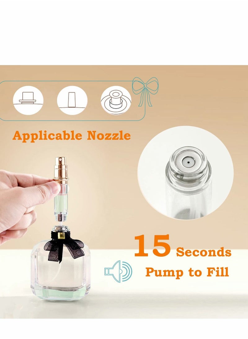 Excefore - Travel Perfume Atomizer Refillable 5ml Mini Empty Spray Bottle Purse Accessories Pocket Dispenser Refill with Luxury Leather Case(White) - Image 1