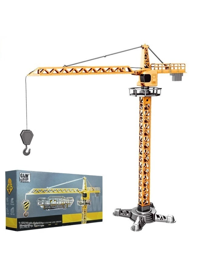 Guofan Children's Toy, Boys' Toy Car, Realistic Crane And Lifting Machine Model, Construction Vehicle Crane Tower, 1：55 Scale, Birthday Gift - Image 1