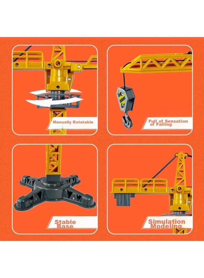 Guofan Children's Toy, Boys' Toy Car, Realistic Crane And Lifting Machine Model, Construction Vehicle Crane Tower, 1：55 Scale, Birthday Gift - Image 5