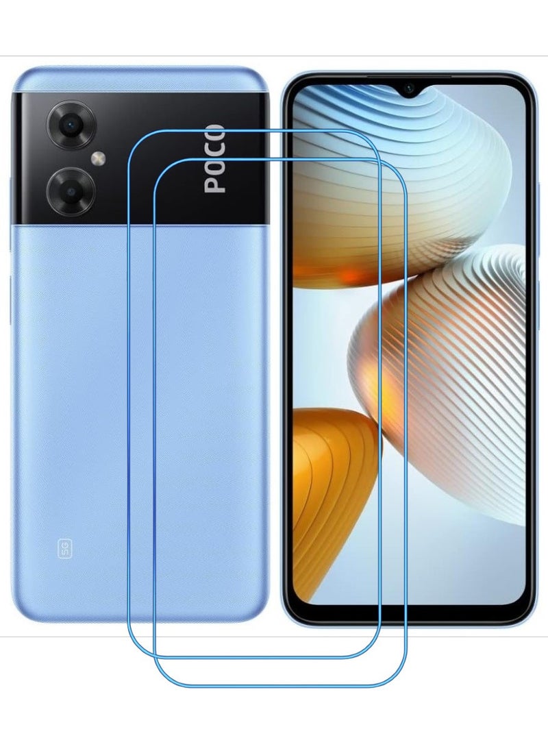 ACLIX 2 Pieces Antistatic ESD Dustproof Premium Quality High Definition Clear Tempered Glass Screen Protector Designed For Xiaomi Poco M4 5G - Image 1