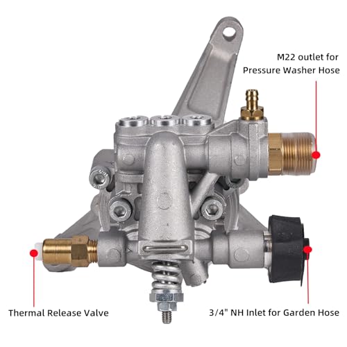 Mikatesi Vertical 7/8" Shaft Pressure Washer Pump 2800-3000 PSI @ 2.5 GPM OEM & Replacement Pump for Power Washer Compatible with 308653045 308653093 308653052 308653078 GCV190 Rear Inlet/Outlet - Image 2