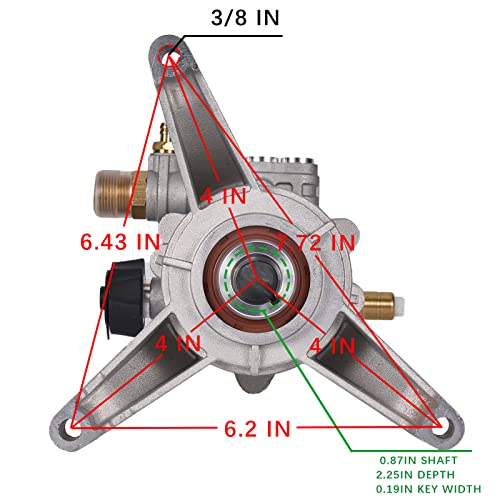 Mikatesi Vertical 7/8" Shaft Pressure Washer Pump 2800-3000 PSI @ 2.5 GPM OEM & Replacement Pump for Power Washer Compatible with 308653045 308653093 308653052 308653078 GCV190 Rear Inlet/Outlet - Image 3