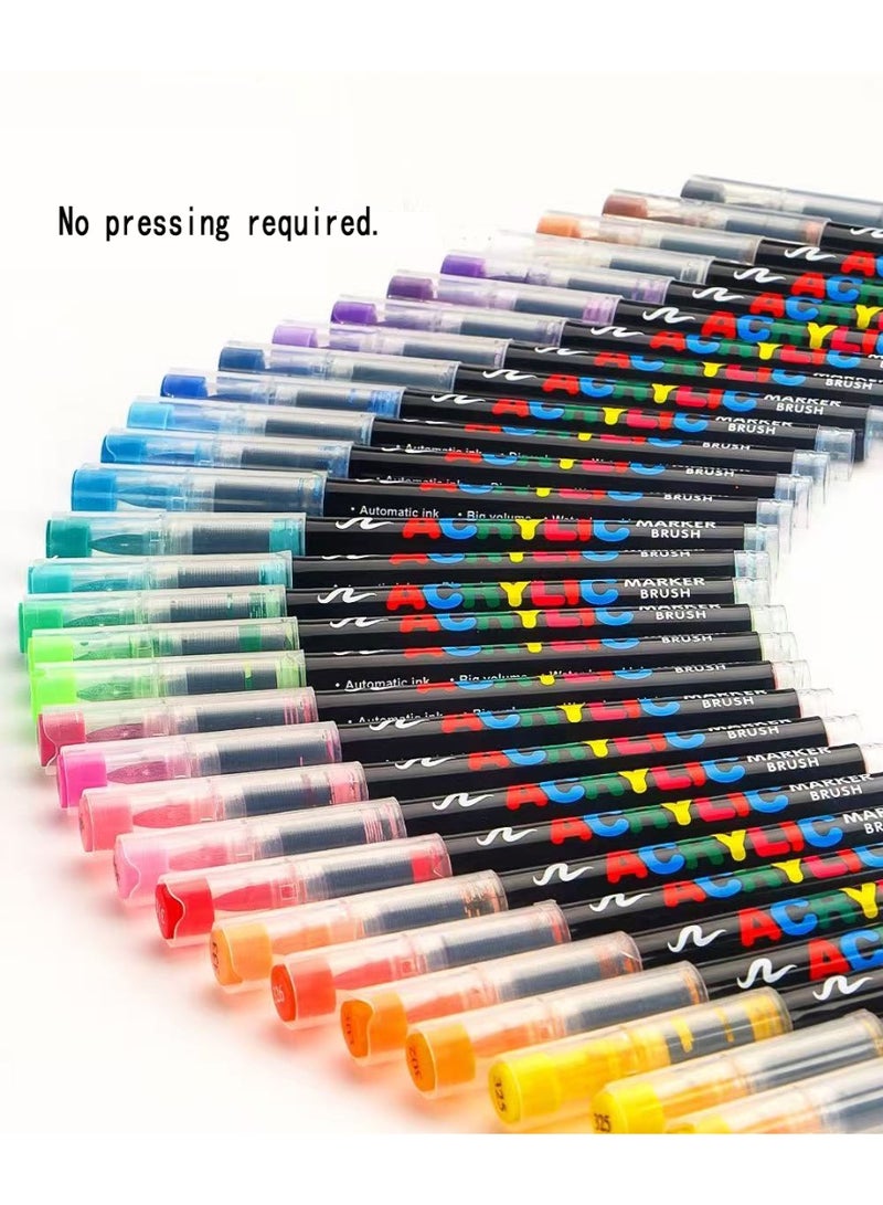 72 Colors Liquid Ink Acrylic Marker Pens, Soft Tip, DIY Hand Drawing Painting Graffiti Pens - Image 4