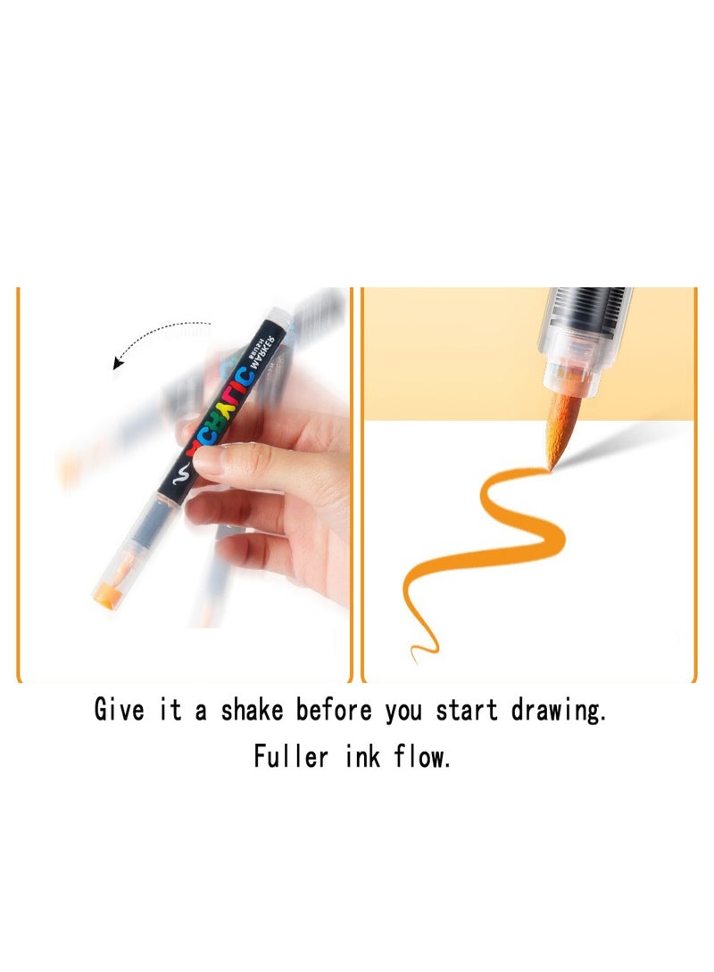 72 Colors Liquid Ink Acrylic Marker Pens, Soft Tip, DIY Hand Drawing Painting Graffiti Pens - Image 2