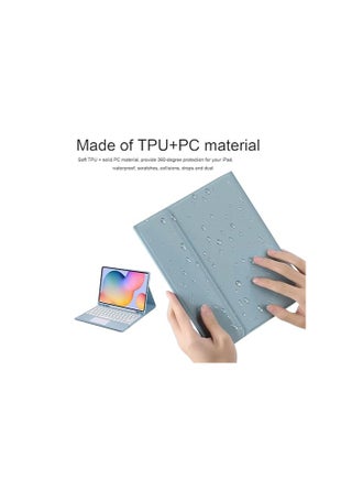 [3 في 1] حافظة لوحة مفاتيح باللغتين العربية والإنجليزية لجهاز iPad Air 11 بوصة M3/M2 (7/6، 2025/2024) مع ماوس بلوتوث، حافظة خفيفة الوزن بحامل مغناطيسي مع حامل قلم، لوحة مفاتيح تعمل باللمس قابلة للفصل [لا يتضمن القلم] - view 4