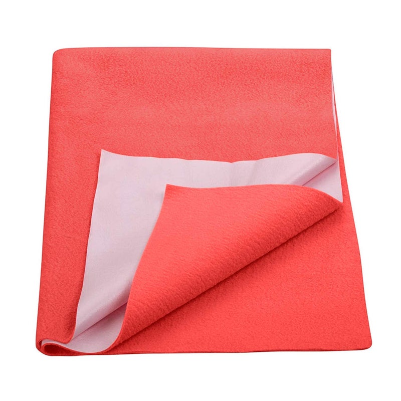 Trance Quick Dry - Soft Bed Protector Waterproof Baby Cot Sheet - (Medium-100x70 cm,Coral) - Image 1