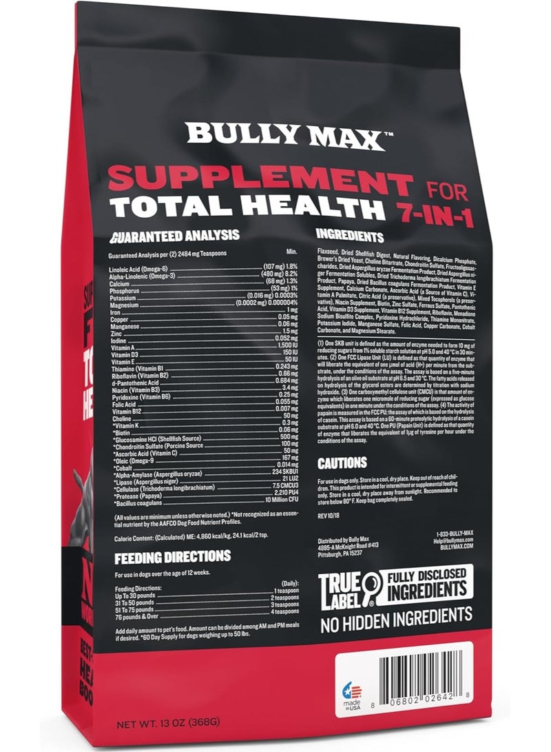 BULLY MAX Dog Health Powder, 7 In 1 Health and Immunity Supplement, 13 oz - Image 2
