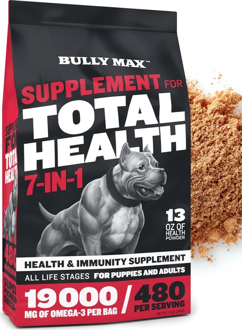 BULLY MAX Dog Health Powder, 7 In 1 Health and Immunity Supplement, 13 oz - Image 1