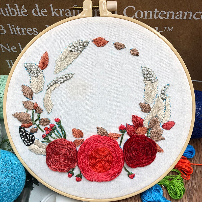 Original 3D Embroidery Beginner Handmade Creative Embroidery Diy Holding Flower Cross Stitch European Material Package Tutorial - Image 5