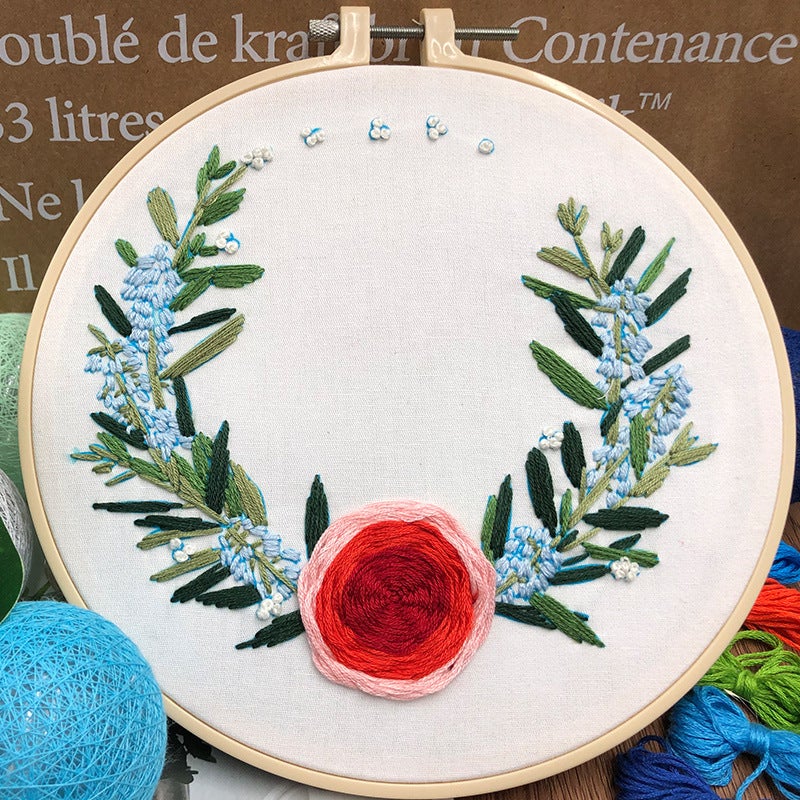 Original 3D Embroidery Beginner Handmade Creative Embroidery Diy Holding Flower Cross Stitch European Material Package Tutorial - Image 3