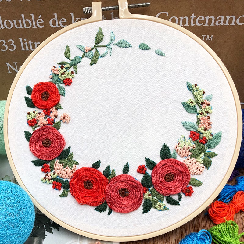 Original 3D Embroidery Beginner Handmade Creative Embroidery Diy Holding Flower Cross Stitch European Material Package Tutorial - Image 4