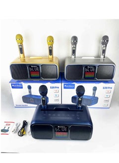 SDRD Portable Karaoke Speaker with Dual UHF Wireless Microphones, Built-in Rechargeable Battery, Multi-Input Support via Bluetooth, USB, AUX, Type-C & TF Card – Ideal for Home, Events, and Outdoor Entertainment  - Image 4