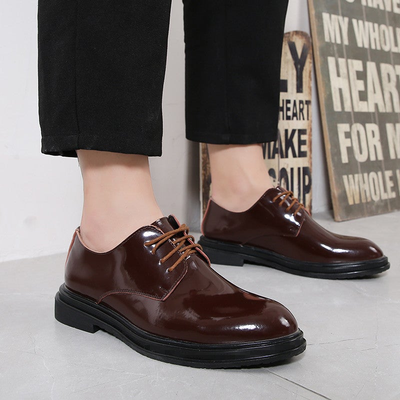 2022 Summer Simple Men's Shoes Shine Men's Leather Shoes Pointed Toe Business Office Dress Shoes Retro British Style - Image 2
