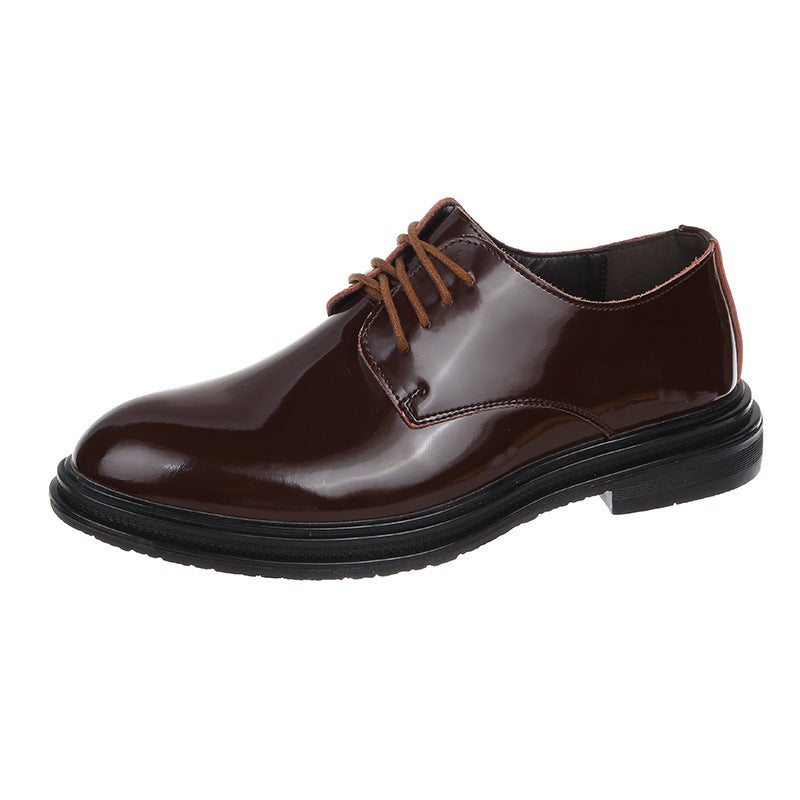2022 Summer Simple Men's Shoes Shine Men's Leather Shoes Pointed Toe Business Office Dress Shoes Retro British Style - Image 1