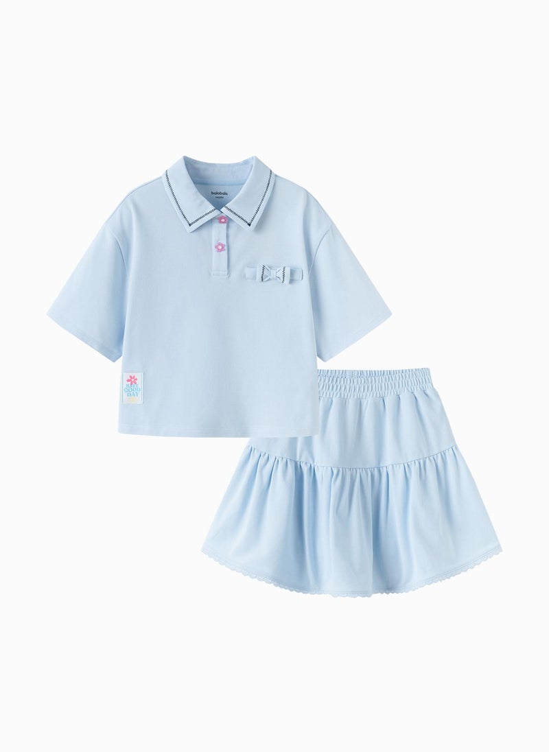Balabala Kids Girl Knit short sleeve suit  - Image 1