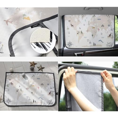 BEBEDECO Magnetic Car Sun Shade Curtain for Side Window Sun Blocker and UV Protector for Baby Kids and Pets Universal Fit with Builtin Magnets for SteelFramed Door WorldTravel - Image 5