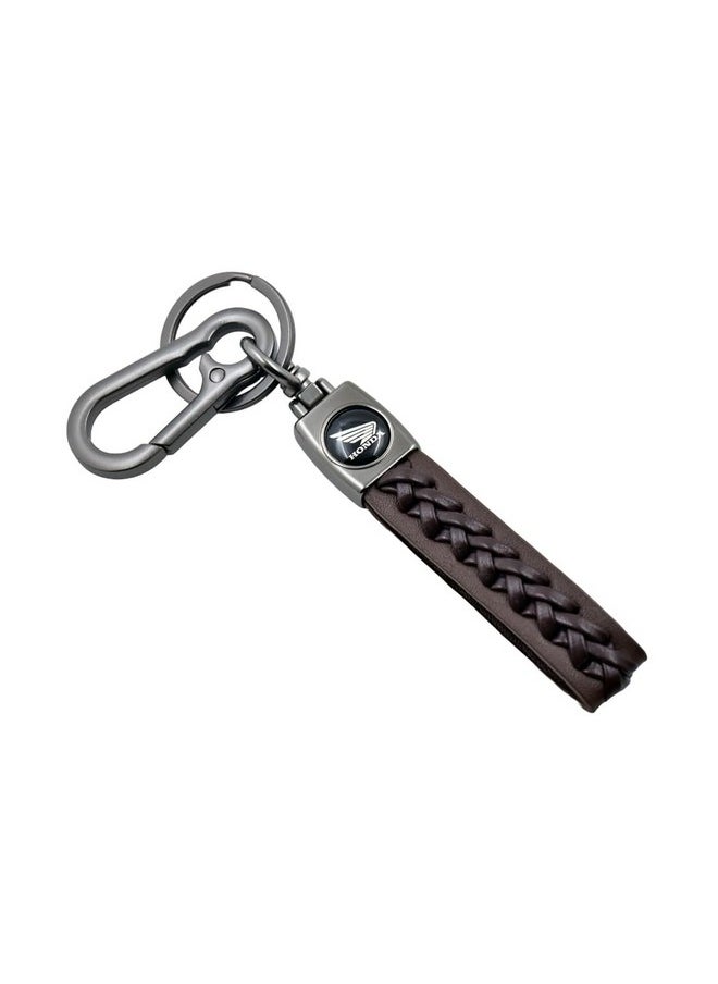 TechPro Rope Stylish Long Leather Metal & Leather Finish Keyring, Keychain, Key Organiser With Hook For Gift Men & Women-Brown  - Image 3