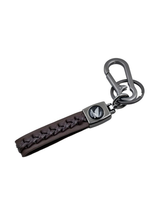 TechPro Rope Stylish Long Leather Metal & Leather Finish Keyring, Keychain, Key Organiser With Hook For Gift Men & Women-Brown  - Image 4