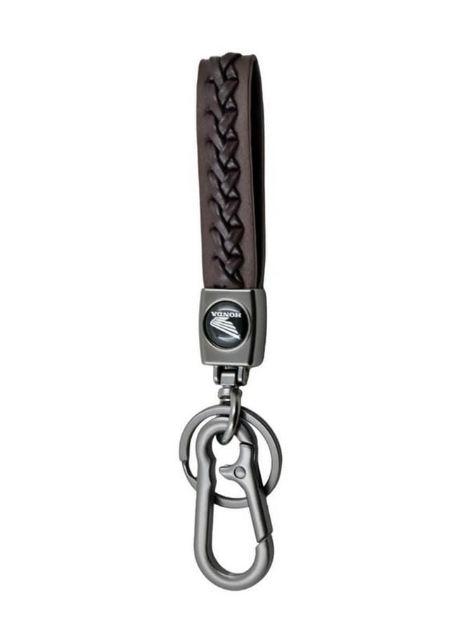 TechPro Rope Stylish Long Leather Metal & Leather Finish Keyring, Keychain, Key Organiser With Hook For Gift Men & Women-Brown  - Image 1