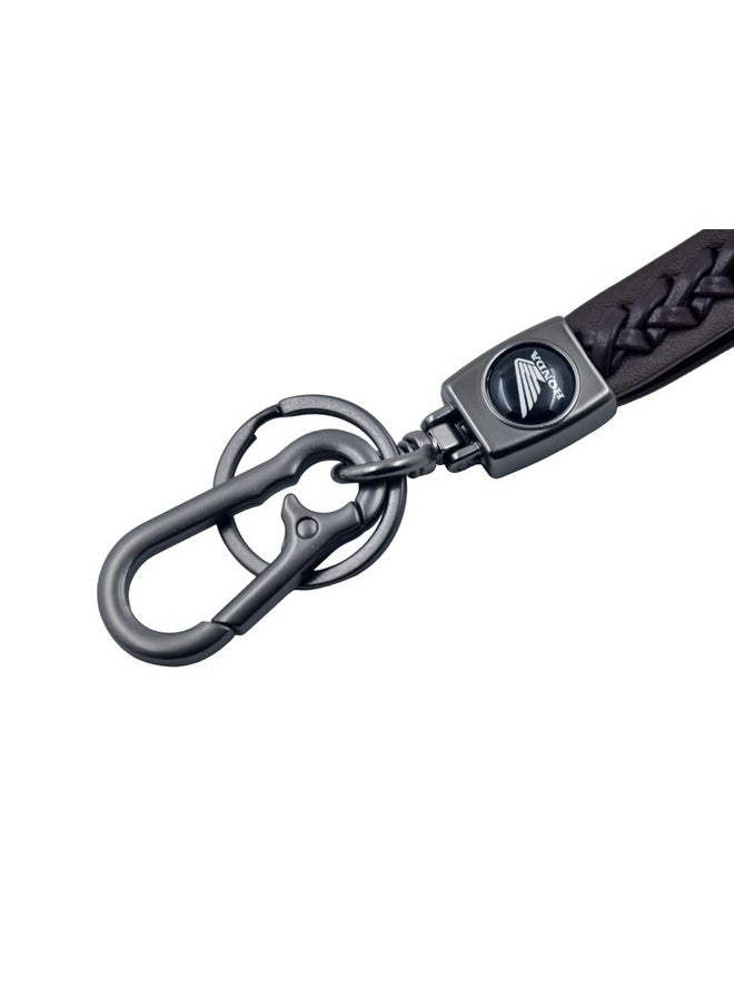 TechPro Rope Stylish Long Leather Metal & Leather Finish Keyring, Keychain, Key Organiser With Hook For Gift Men & Women-Brown  - Image 2
