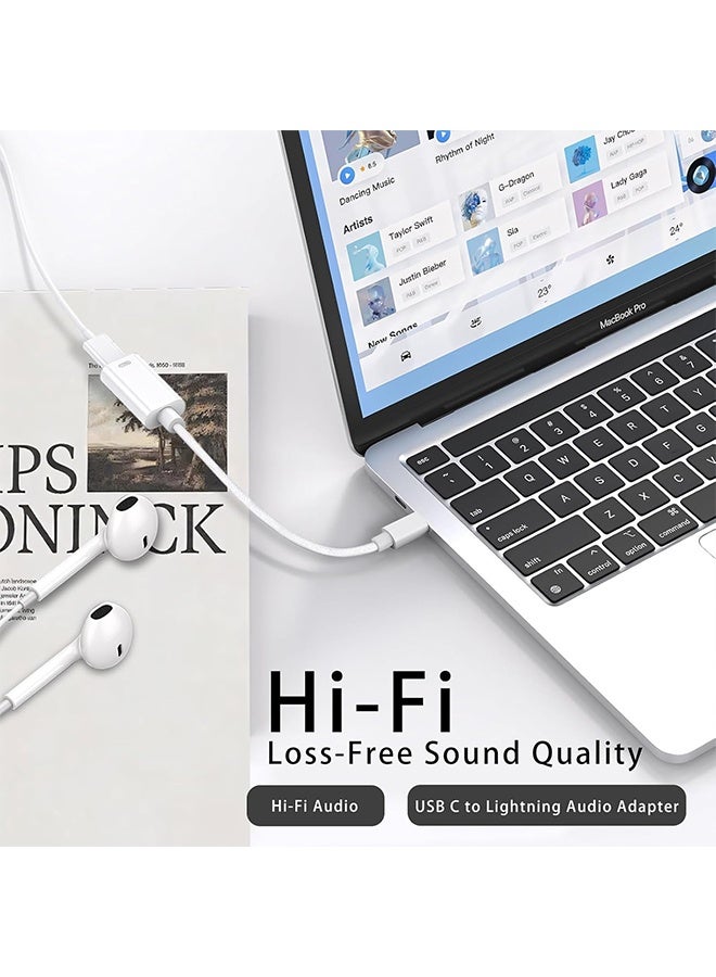 Tersely USB C to Lightning Headphone Audio Adapter Converter, Support Microphone/Charging/Data Transfer,for iPhone 17/16/15 Plus/Pro/Max,iPad Pro/Air 7/6/5/4(Not for Gaming handhelds) - Image 4