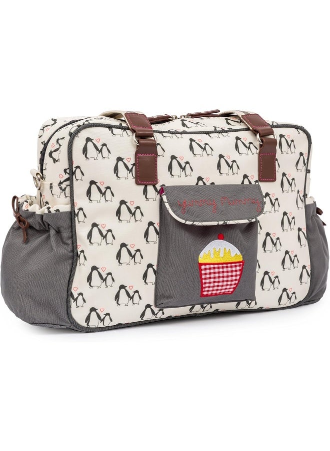Pink Lining Baby Diaper Bag, Yummy Mummy (Penguin Love) - Image 2
