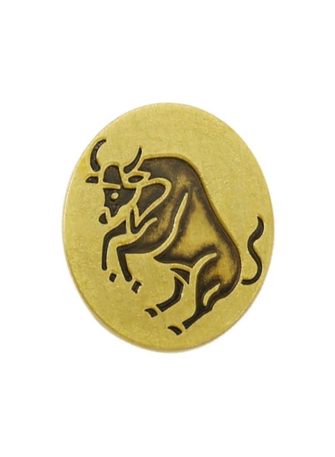 vmcoatdu Round 1 Inch 12 Constellations Taurus Pin Brooch Metal Revivalism Style Souvenir Badge for Hat Clothes Backpack (Taurus（Apr 20-May 20）) - Image 5