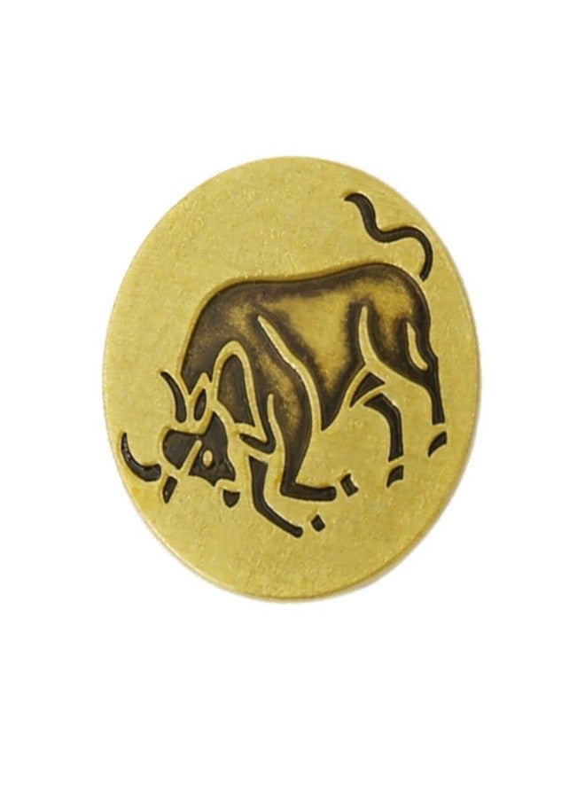 vmcoatdu Round 1 Inch 12 Constellations Taurus Pin Brooch Metal Revivalism Style Souvenir Badge for Hat Clothes Backpack (Taurus（Apr 20-May 20）) - Image 4