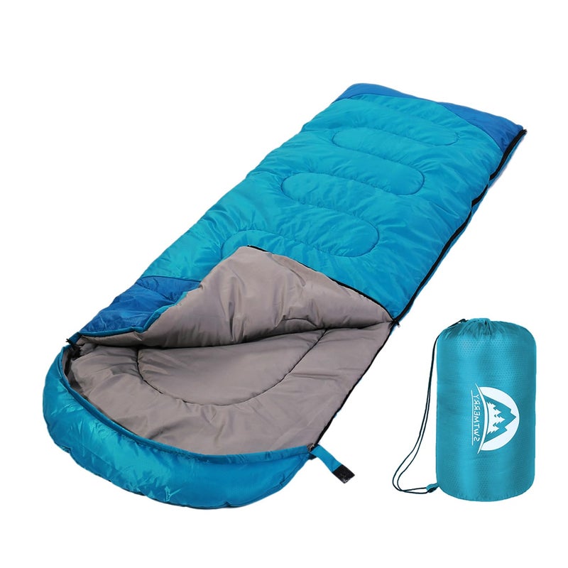 SWTMERRY Sleeping Bag 3 Seasons (Summer, Spring, Fall) Warm & Cool Weather - Lightweight,Waterproof Indoor & Outdoor Use for Camping Hiking, Backpacking and Survival (Sky Blue) - Image 1