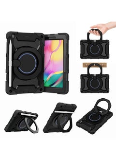 Case Cover For Samsung Galaxy Tab A 8.0 2019 SM-T290 Armor Contrast Color Silicone + PC Tablet Case Black