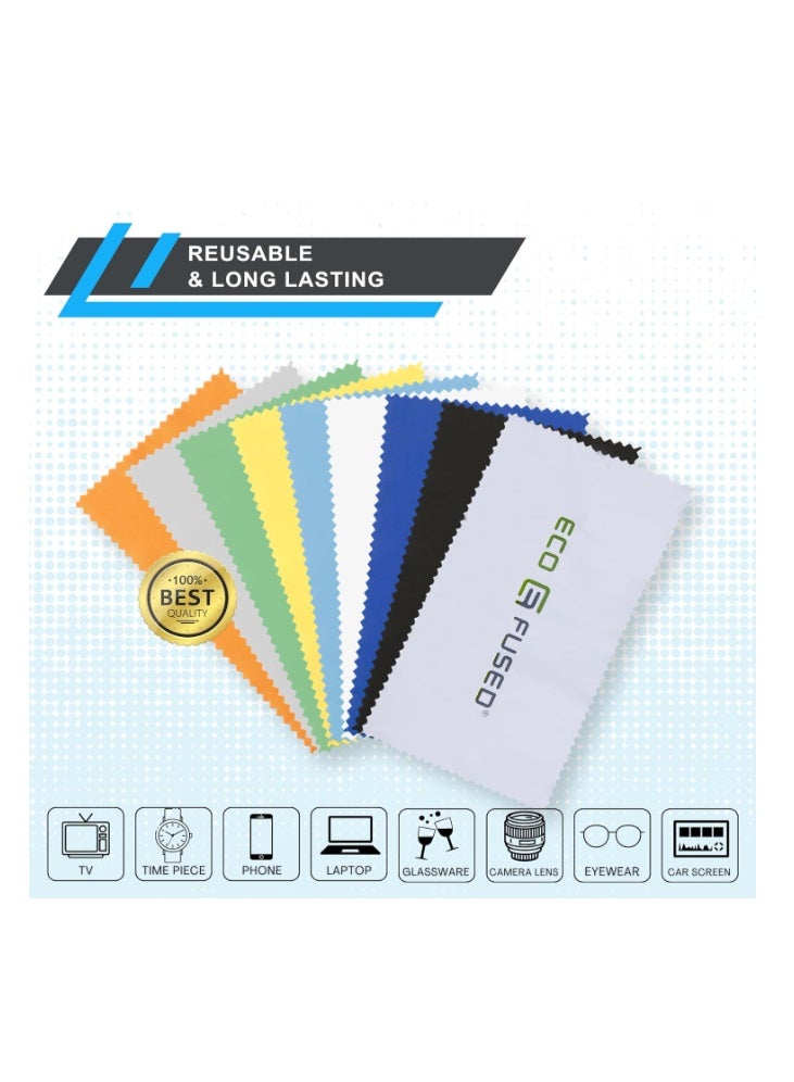 Eco-Fused Microfiber Cleaning Cloths - 18 Pack - for Cleaning Glasses, Eyeglasses, Camera Lens, iPad, Tablets, Phones, iPhone, Android Phones, Laptops, LCD Screens, Silverware and Delicate Surfaces - Image 4