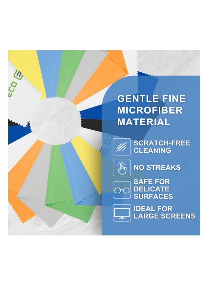 Eco-Fused Microfiber Cleaning Cloths - 18 Pack - for Cleaning Glasses, Eyeglasses, Camera Lens, iPad, Tablets, Phones, iPhone, Android Phones, Laptops, LCD Screens, Silverware and Delicate Surfaces - Image 3