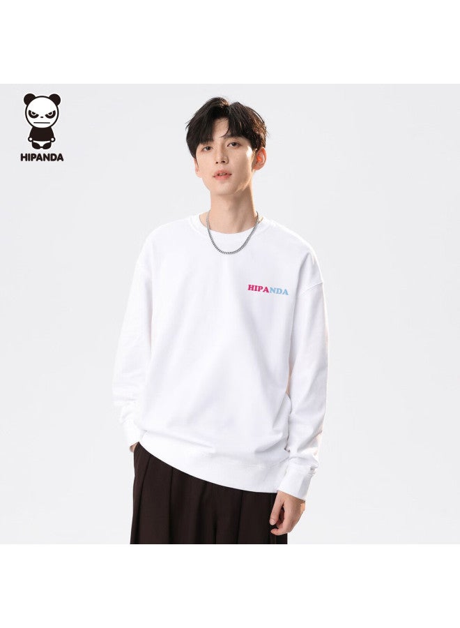 Hipanda Uni Sweatshirt, Autumn Space-themed Print, Trendy Loose-fit Casual Top, Men's White, 2XL - Image 4