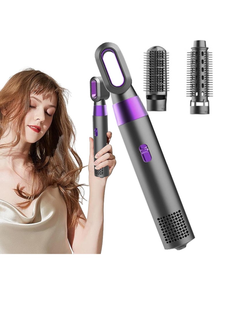 عام Low Noise Hair Dryer, 5-In-1 Hair Styler Tool, High Speed Salon Dryer Tool, Portable Noiseless Design Salon Hair Tool, with Thermo Control Hot Air Blow Dryer Spinning Brush (with Two Curling Irons) - Image 2