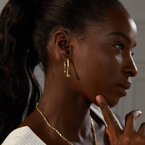 FRUMOS 14K Gold Plated Teardrop Earrings for Women Girls Dainty Waterdrop with 925 Sterling Silver Post gold statement earrings fall earrings(Waterdrop Gold) - Image 5