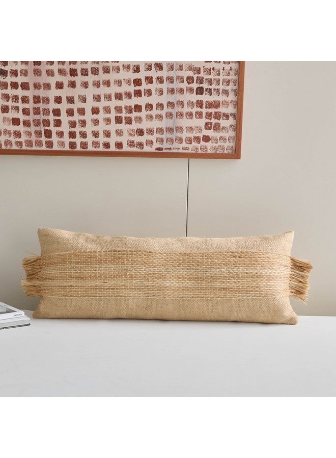 Home Box Terran Jute Fringe Filled Cushion 90 x 35 cm  - Image 1