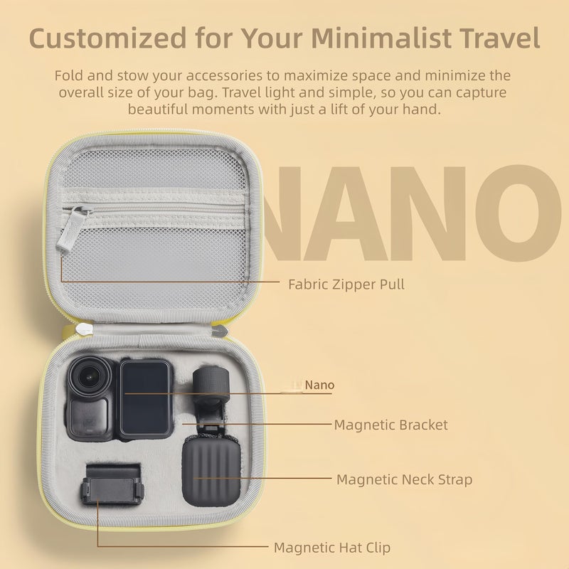 Storage Case Compatible with DJI Osmo Nano, Cute EVA Storage Case, Shockproof, Velvet Lined, Portable Thumb Camera Organizer (Blue) - Image 4
