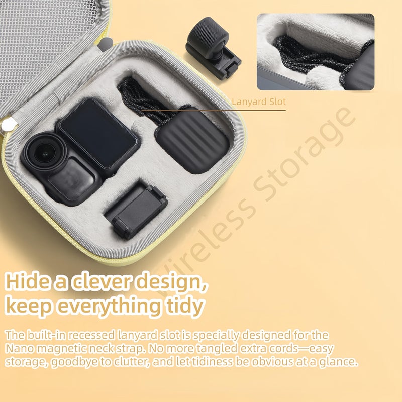 Storage Case Compatible with DJI Osmo Nano, Cute EVA Storage Case, Shockproof, Velvet Lined, Portable Thumb Camera Organizer (Blue) - Image 5