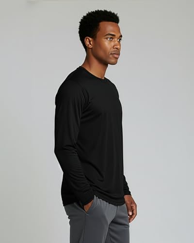 REALESSENTIALS Real Essentials 3 & 5 Pack: Men's Mesh Quick Dry Athletic Long Sleeve T-Shirt UPF SPF UV Sun (Available in Big & Tall) - Image 3