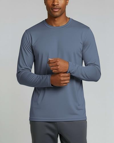 REALESSENTIALS Real Essentials 3 & 5 Pack: Men's Mesh Quick Dry Athletic Long Sleeve T-Shirt UPF SPF UV Sun (Available in Big & Tall) - Image 4