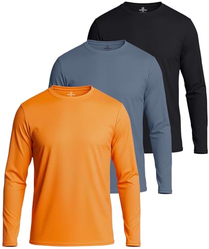REALESSENTIALS Real Essentials 3 & 5 Pack: Men's Mesh Quick Dry Athletic Long Sleeve T-Shirt UPF SPF UV Sun (Available in Big & Tall) - Image 1